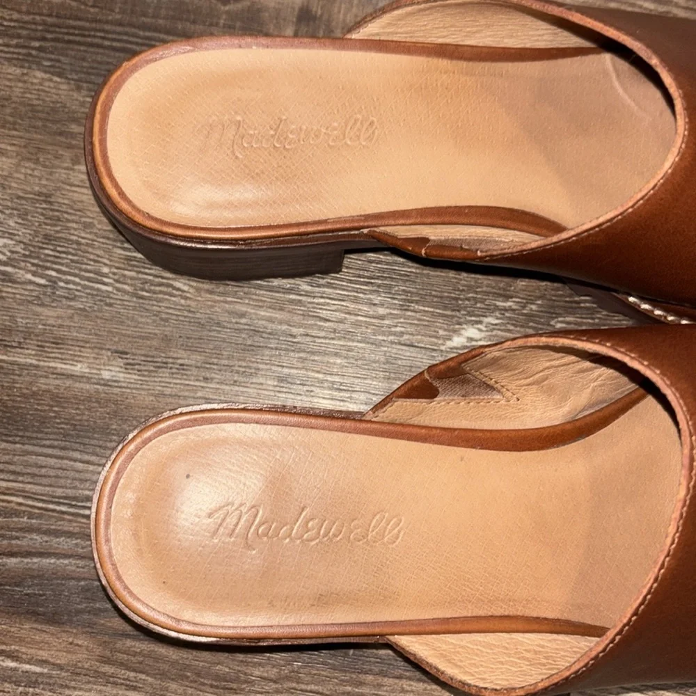 Madewell leather upper slip on heeled shoes women’s size 10. - Picture 4 of 9